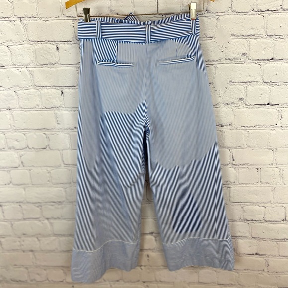Banana Republic Pant Sz 0 Wide Leg Crop Stripe - Picture 7 of 8